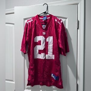 Vintage Tiki Barber #21 Red Reebok Giants Football Jersey